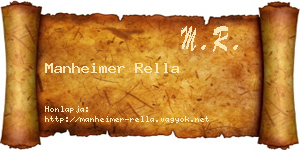 Manheimer Rella névjegykártya